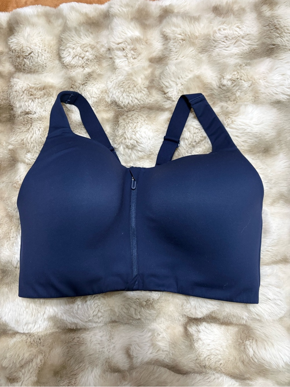 Soma Navy Blue Front-Zip Sports Bra
